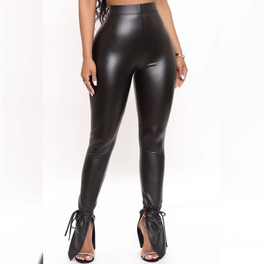 Faux Black Leather Leggings